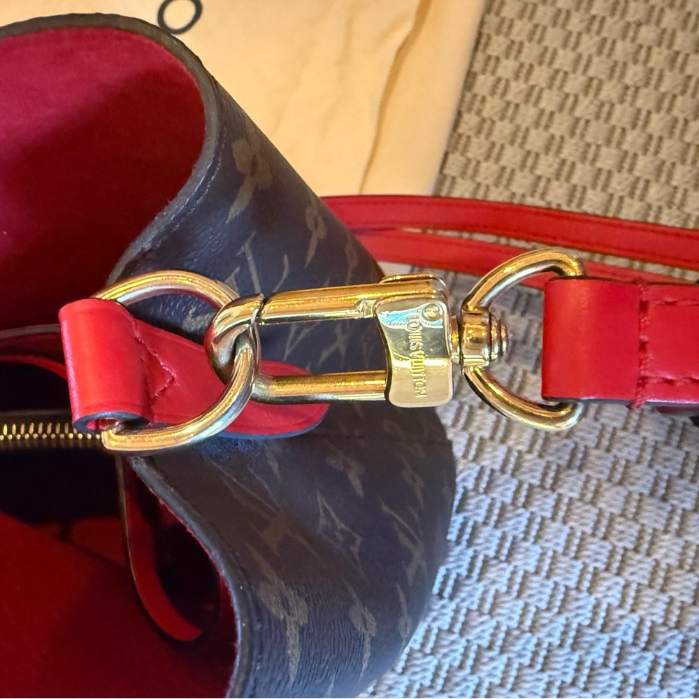 Louis Vuitton Monogram Bucket Bag - Black and Red - Picture 6 of 10